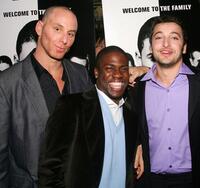 Matt Gerald, Kevin Hart and Anthony Fazio at the premiere of "In The Mix."
