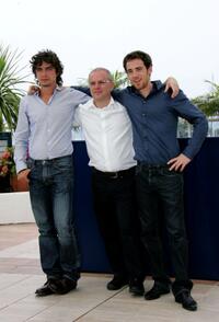 Riccardo Scamarcio, Director Daniele Luchetti and Elio Germano at the photocall of "Mio Fratello E Figlio Unico" during the 60th International Cannes Film Festival.