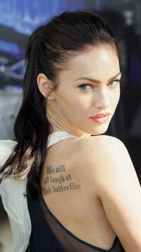 Actress Megan Fox at a press conference in Sydney for "Transformers."