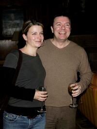 Ricky Gervais and Jane Fallon at the Celebrity Screening of "Meet The Fockers".
