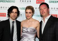 Director Noah Baumbach, Greta Gerwig and Andrew Karpen at the Los Angeles premiere of "Greenberg."