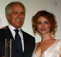 Giuliano Gemma and Violante Placido at the Kino Diamanti al Cinema Award during the 65th Venice Film Festival.