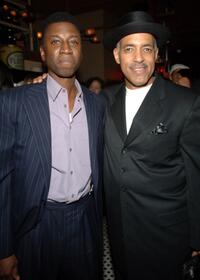 Teagle F. Bougere and Michael Genet at the after party of the off-Broadway opening of "A Soldiers Play."
