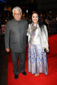 Om Puri and Ila Arun at the after party of the premiere of "West Is West" during the 54th BFI London Film Festival.