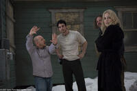 Director David Slade, Josh Harnett, Mark Boone Junior and Melissa George on the set of "30 Days of Night."
