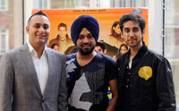 Russell Peters, Gurpreet Ghuggi and Vinay Virmani at the photocall of "Speedy Singhs" in London.