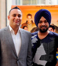 Russell Peters and Gurpreet Ghuggi at the photocall of "Speedy Singhs" in London.
