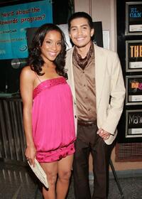Rick Gonzalez and guest at the premiere of "Illegal Tender."