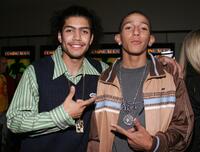 Rick Gonzalez and Khleo Thomas at the premiere of "Roll Bounce."
