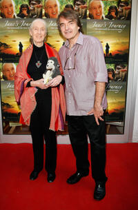 Jane Goodall and director Lorenz Knauer at the photocall of "Jane's Journey" during the Munich Film Festival.