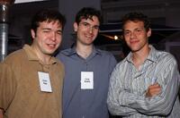 Writer Carter Bays, Craig Thomas and Will Gluck at the Twentieth Century Fox Television's New Season party.
