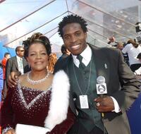 Shirley Ceasar and Godfrey at the 44th Annual Grammy Awards.