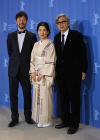 Tadanobu Asano, Sayuri Yoshinaga and Director Yoji Yamada at the photocall of "Kabei - Our Mother."