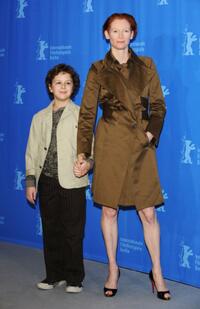 Aidan Gould and Tilda Swinton at the 58th Berlinale Film Festival.