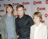 Devon Graye, Michael C. Hall and Dominic Janes at the premiere of "Dexter."