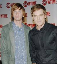 Devon Graye and Michael C. Hall at the premiere of "Dexter."