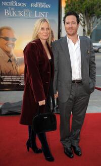 Rob Morrow and his wife Debbon Ayer at the premiere of "The Bucket List."