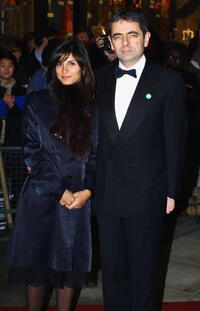 Rowan Atkinson and his wife at the second annual "Re:Creation Awards" ceremony for UK's best young creative talent in London.