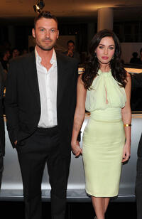 Brian Austin Green and Megan Fox at the celebration of Jaguar Design and the 50th Anniversary of the Jaguar E-Type in New York.