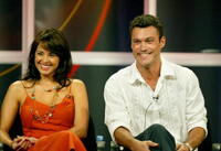 Jacqueline Obradors and Brian Austin Green at the panel discussion for "Freddie" during the ABC 2005 Television Critics Association Summer Press Tour.