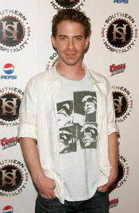 Seth Green at the grand opening of the new restaraunt Southern Hospitality.