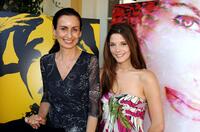 Anyes Galleani and Ashley Greene at the 2008 DPA Garden Party gift suite.