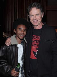 Bruce Greenwood and Marcus Carl Franklin at the after-party for the "I'm Not There" Dylan Benefit Concert at The Royalton Hotel.