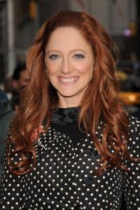 Judy Greer at the taping of the Late Show with David Letterman.