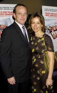 Clark Gregg and Jennifer Grey at the premiere of "State and Main."