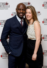 David Gyasi and Guest at the opening night of "Ballet Revolucion" in London.