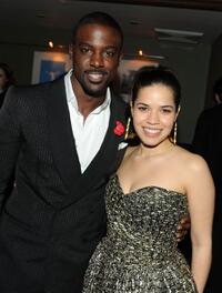 Lance Gross and America Ferrera at the after party of the New York premiere of "Our Family Wedding."