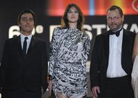 Yvan Attal, Charlotte Gainsbourg and Lars Von Trier at the 62nd Cannes Film Festival.