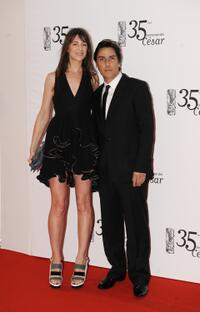 Charlotte Gainsbourg and Yvan Attal at the 35th Cesar's French Film Awards Ceremony.