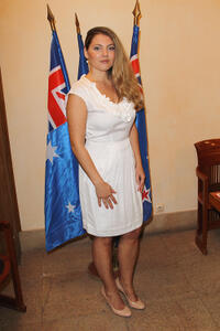 Sophie Guillemin at the Official Mayor's Reception during the 12th International "Festival des Antipodes" in France.