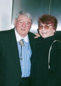 Buddy Hackett and his Wife Shereen Dubois at the Friars Club tribute to actor/comedian Jan Murray.