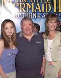 Tara Charendoff, Buddy Hackett and Jodi Benson at the premiere of "The Little Mermaid II: Return to the Sea."