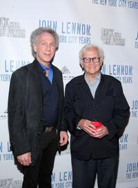 Bob Gruen and Albert Maysles at the "John Lennon: The New York City Years" exhibit preview.