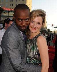 Malcolm Barrett and Grace Gummer at the red carpet of the California premiere of "Larry Crowne."