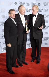 Gene Hackman, Robin Williams and Michael Caine at the 60th Annual Golden Globe Awards.