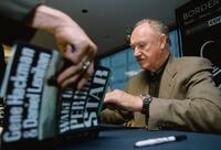 Gene Hackman at the signing copies of his first novel Perdido Star at the Borders book store in Chicago.