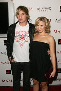 Ryan Hansen and Kristen Bell at the official launch of Ubisoft's "Assassin's Creed."
