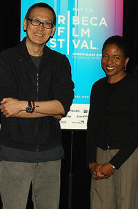 Director Wayne Wang and Lisa Gay Hamilton at the Diversifying American Cinema Panel during the Tribeca Film Festival in New York.