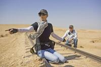 Director Kathryn Bigelow and Barry Ackroyd on the set of "The Hurt Locker."