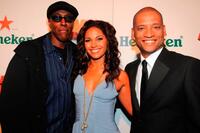 Arsenio Hall, Salli Richardson-Whitfield and Scott Sanders at the Los Angeles premiere of "Black Dynamite."