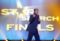 Arsenio Hall at the star search grand finale of the CBS show - on stage.