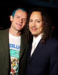 Flea and Kirk Hammett at the 24th Annual Rock and Roll Hall of Fame Induction Ceremony.