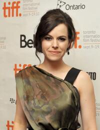 Emily Hampshire at the premiere of "Good Neighbours" during the 35th Toronto International Film Festival.