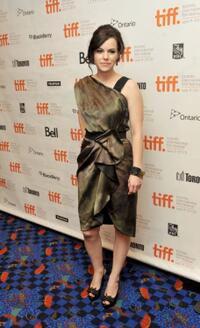 Emily Hampshire at the premiere of "Good Neighbours" during the 35th Toronto International Film Festival.