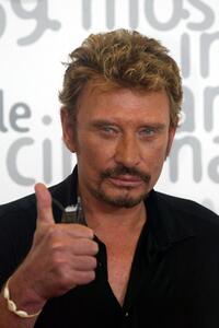 Johnny Hallyday at the photocall of "L'Homme du Train" during the 59th Venice Film Festival.