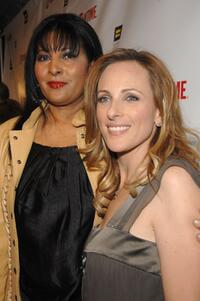 Pam Grier and Marlee Matlin at the season 5 premiere party for "The L Word".